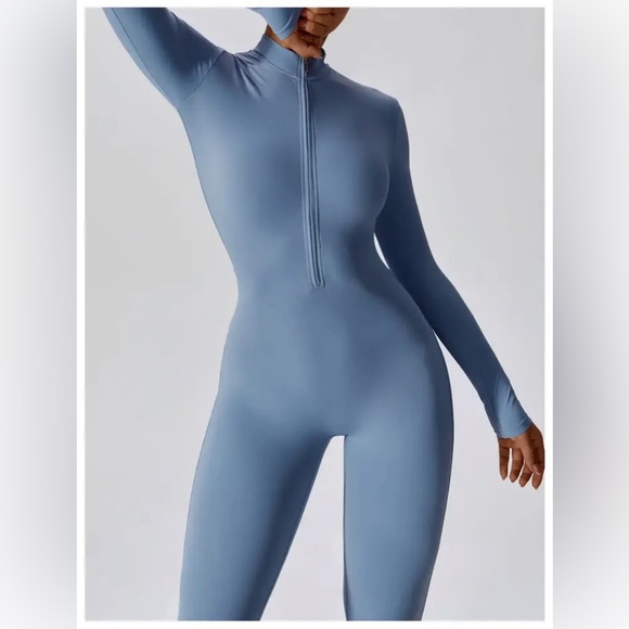 Night Sky Zipper Seamless Jumpsuit, Yoga Onsie - Picture 2 of 6